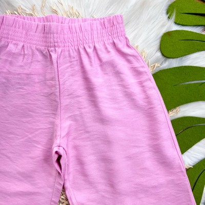 Conj Blusa Off e Pink Floral e Calça Pantacourt Rosa Flamingo